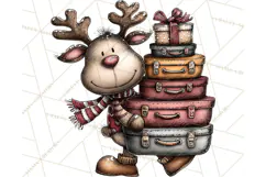 Homespun Christmas Reindeer Roadtrip PNG Clipart Product Image 2