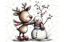 Homespun Christmas Reindeer Roadtrip PNG Clipart Product Image 4