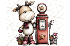 Homespun Christmas Reindeer Roadtrip PNG Clipart Product Image 5