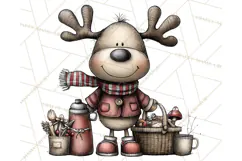 Homespun Christmas Reindeer Roadtrip PNG Clipart Product Image 4