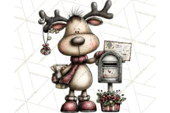 Homespun Christmas Reindeer Roadtrip PNG Clipart Product Image 5