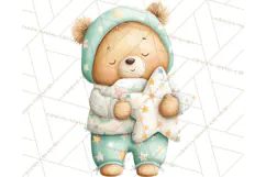 Baby Bedtime Animal Clipart PNG for Nursery Product Image 4