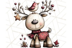 Homespun Christmas Reindeer Roadtrip PNG Clipart Product Image 5