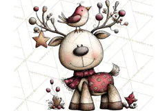 Homespun Christmas Reindeer Roadtrip PNG Clipart Product Image 5