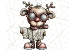 Homespun Christmas Reindeer Roadtrip PNG Clipart Product Image 2