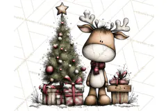Homespun Christmas Reindeer Roadtrip PNG Clipart Product Image 4