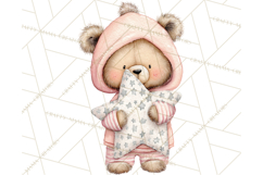 Baby Bedtime Animal Clipart PNG for Nursery Product Image 5