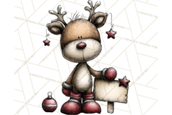 Homespun Christmas Reindeer Roadtrip PNG Clipart Product Image 2