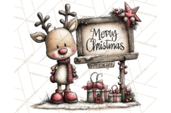 Homespun Christmas Reindeer Roadtrip PNG Clipart Product Image 5