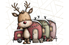 Homespun Christmas Reindeer Roadtrip PNG Clipart Product Image 3