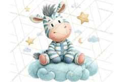 Baby Bedtime Animal Clipart PNG for Nursery Product Image 2