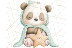Baby Bedtime Animal Clipart PNG for Nursery Product Image 4