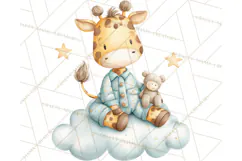 Baby Bedtime Animal Clipart PNG for Nursery Product Image 3