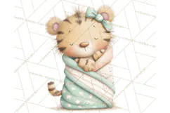 Baby Bedtime Animal Clipart PNG for Nursery Product Image 4