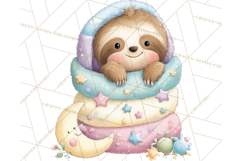 Baby Bedtime Animal Clipart PNG for Nursery Product Image 3
