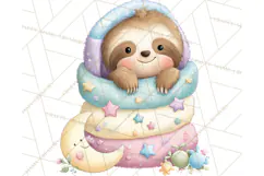 Baby Bedtime Animal Clipart PNG for Nursery Product Image 3