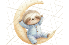 Baby Bedtime Animal Clipart PNG for Nursery Product Image 4