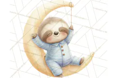 Baby Bedtime Animal Clipart PNG for Nursery Product Image 4