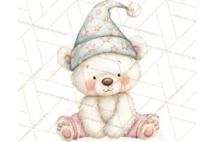 Baby Bedtime Animal Clipart PNG for Nursery Product Image 5