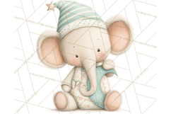 Baby Bedtime Animal Clipart PNG for Nursery Product Image 5