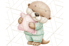 Baby Bedtime Animal Clipart PNG for Nursery Product Image 4