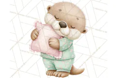 Baby Bedtime Animal Clipart PNG for Nursery Product Image 4