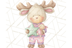 Baby Bedtime Animal Clipart PNG for Nursery Product Image 2