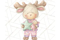 Baby Bedtime Animal Clipart PNG for Nursery Product Image 2