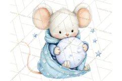 Baby Bedtime Animal Clipart PNG for Nursery Product Image 3