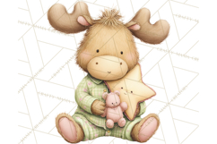 Baby Bedtime Animal Clipart PNG for Nursery Product Image 4