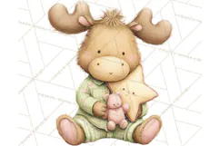 Baby Bedtime Animal Clipart PNG for Nursery Product Image 4