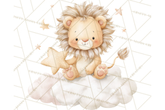 Baby Bedtime Animal Clipart PNG for Nursery Product Image 2