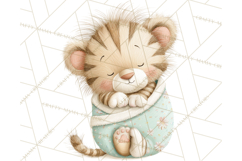 Baby Bedtime Animal Clipart PNG for Nursery Product Image 2