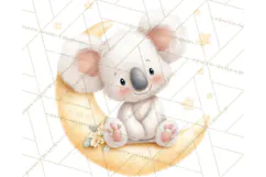 Baby Bedtime Animal Clipart PNG for Nursery Product Image 4