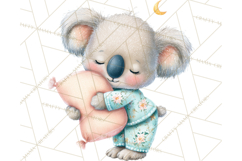 Baby Bedtime Animal Clipart PNG for Nursery Product Image 2