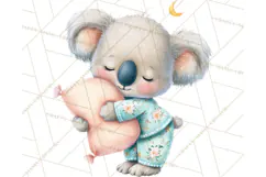 Baby Bedtime Animal Clipart PNG for Nursery Product Image 2