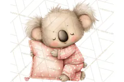 Baby Bedtime Animal Clipart PNG for Nursery Product Image 3