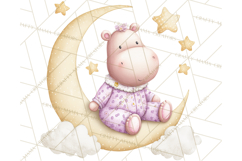 Baby Bedtime Animal Clipart PNG for Nursery Product Image 4