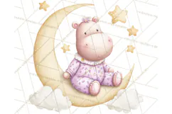 Baby Bedtime Animal Clipart PNG for Nursery Product Image 4