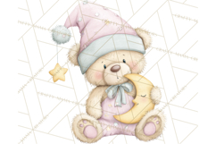 Baby Bedtime Animal Clipart PNG for Nursery Product Image 5