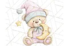 Baby Bedtime Animal Clipart PNG for Nursery Product Image 5