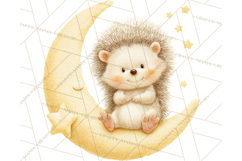 Baby Bedtime Animal Clipart PNG for Nursery Product Image 2