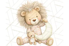 Baby Bedtime Animal Clipart PNG for Nursery Product Image 3