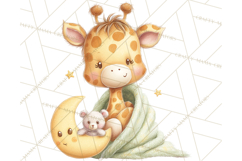 Baby Bedtime Animal Clipart PNG for Nursery Product Image 2