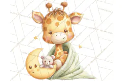 Baby Bedtime Animal Clipart PNG for Nursery Product Image 2