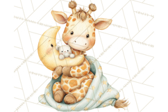 Baby Bedtime Animal Clipart PNG for Nursery Product Image 3