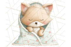 Baby Bedtime Animal Clipart PNG for Nursery Product Image 4