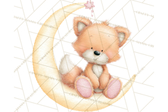 Baby Bedtime Animal Clipart PNG for Nursery Product Image 5
