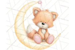 Baby Bedtime Animal Clipart PNG for Nursery Product Image 5