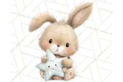 Baby Bedtime Animal Clipart PNG for Nursery Product Image 2